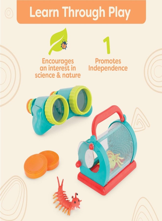 بي. تويز مجموعة ألعاب بي. تويز - مجموعة استكشاف الأطفال - ألعاب خارجية مع شبكة حشرات ومنظار وعدسة مكبرة لمغامرات صيد الحشرات - تتضمن حقيبة ظهر - 4 سنوات فما فوق - Image 4